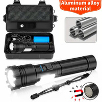Rechargeable Magnetic LED Flashlight Multi-function Ultra-bright Flashlight 7 Modes With COB Light Telescopic Zoom For Camping