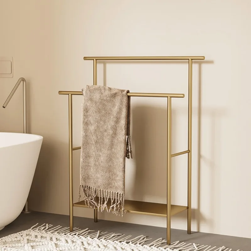 

Iron Bathroom Towel Rack Minimalist Freestanding Organizer Sturdy Bedroom Coat Rack Luxury Paper Holder Stand