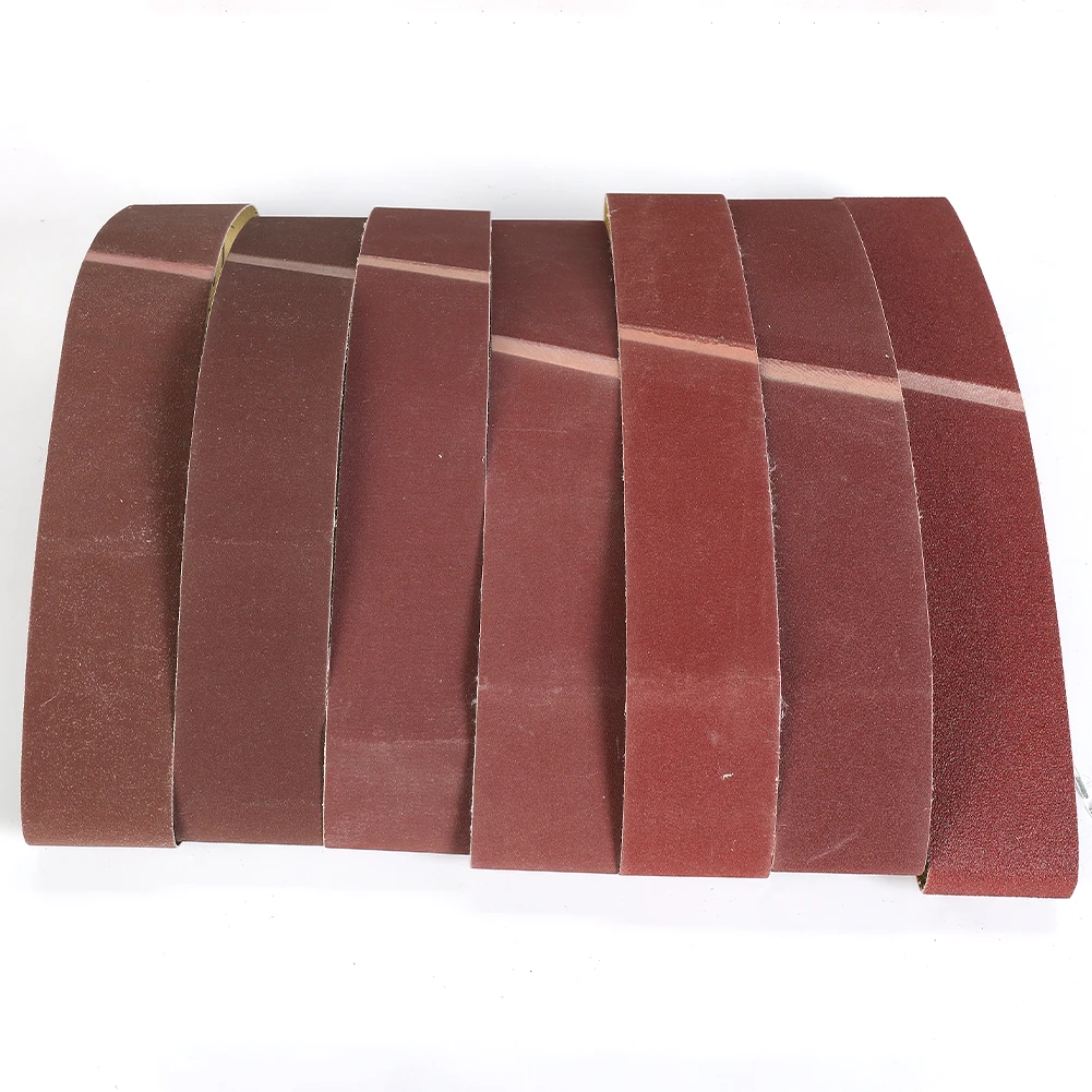 7PCS 50x686mm Aluminum Oxide Sanding Belts 120-1000 Grit For Metal Wood Leather Rubber Grinding Polishing Sander Accessories