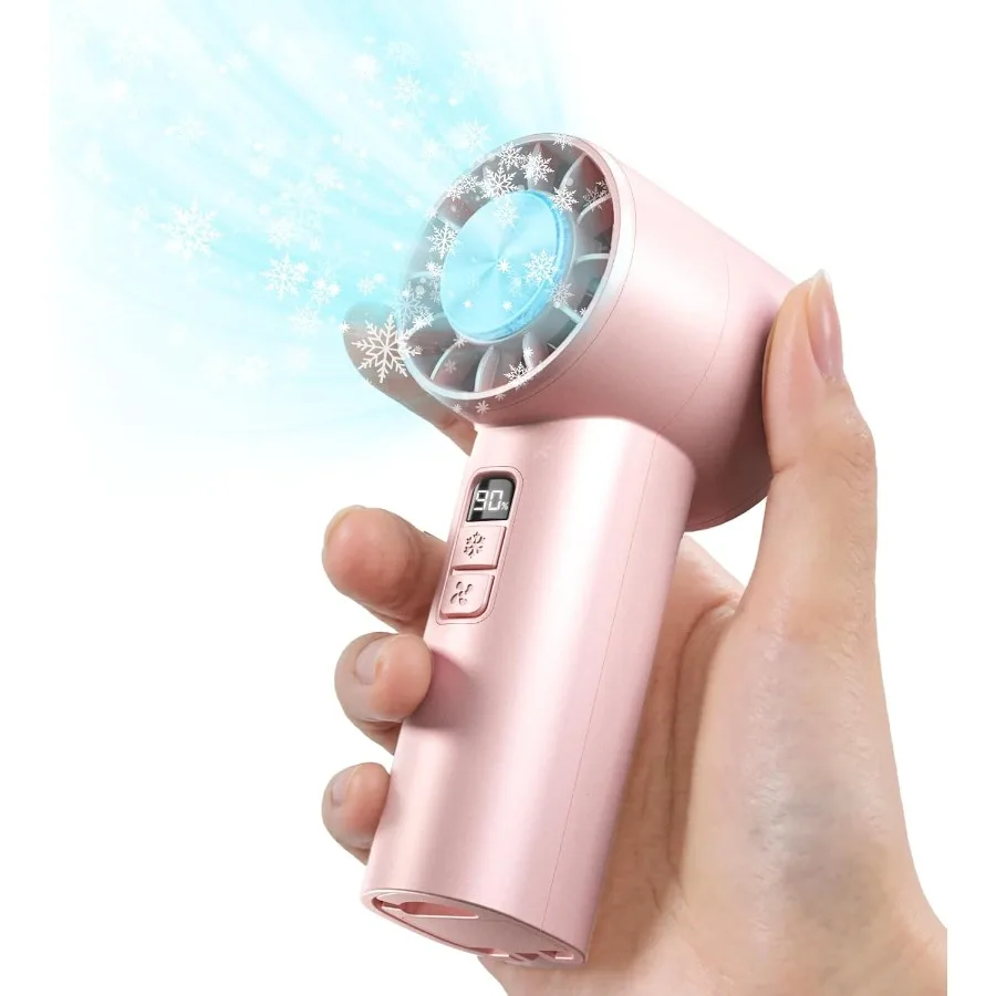 

Портативный ручной турбовентилятор, скорость 1120, регулируемый мини-вентилятор с режимом охлаждения, 5000 мАч, перезаряжаемая батарея, металлический корпус, светодиодный