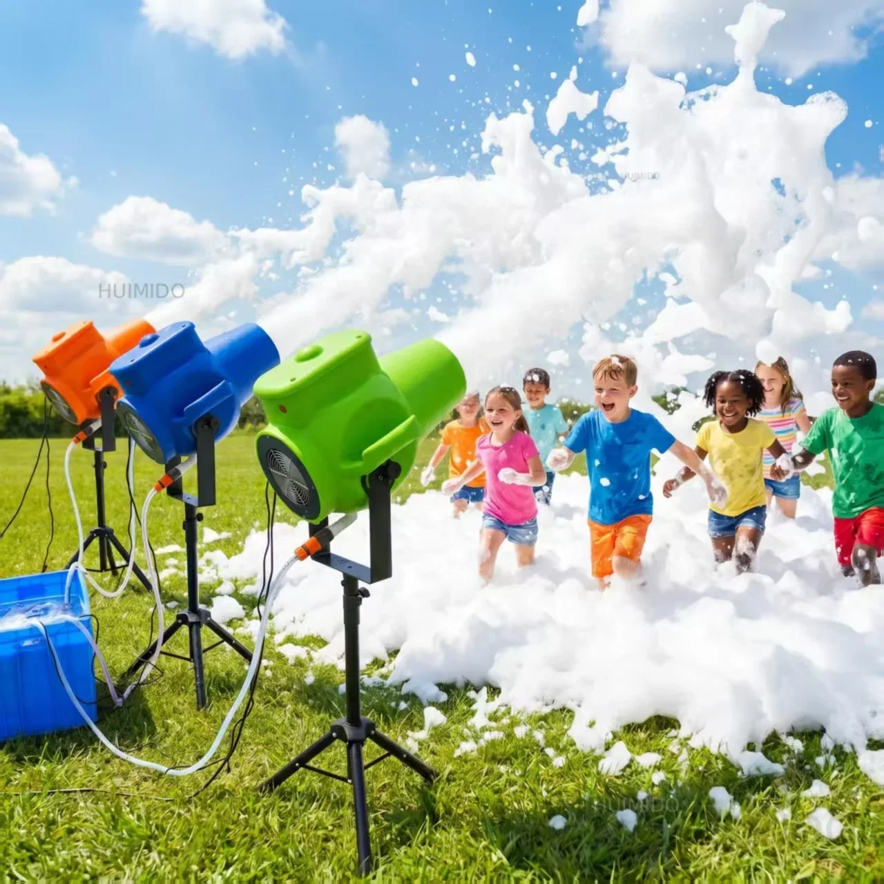 1800W Electric Foam Machine Plastic Spray Cannon For Outdoor Parties Parks Swimming Pools Dry Ice Events
