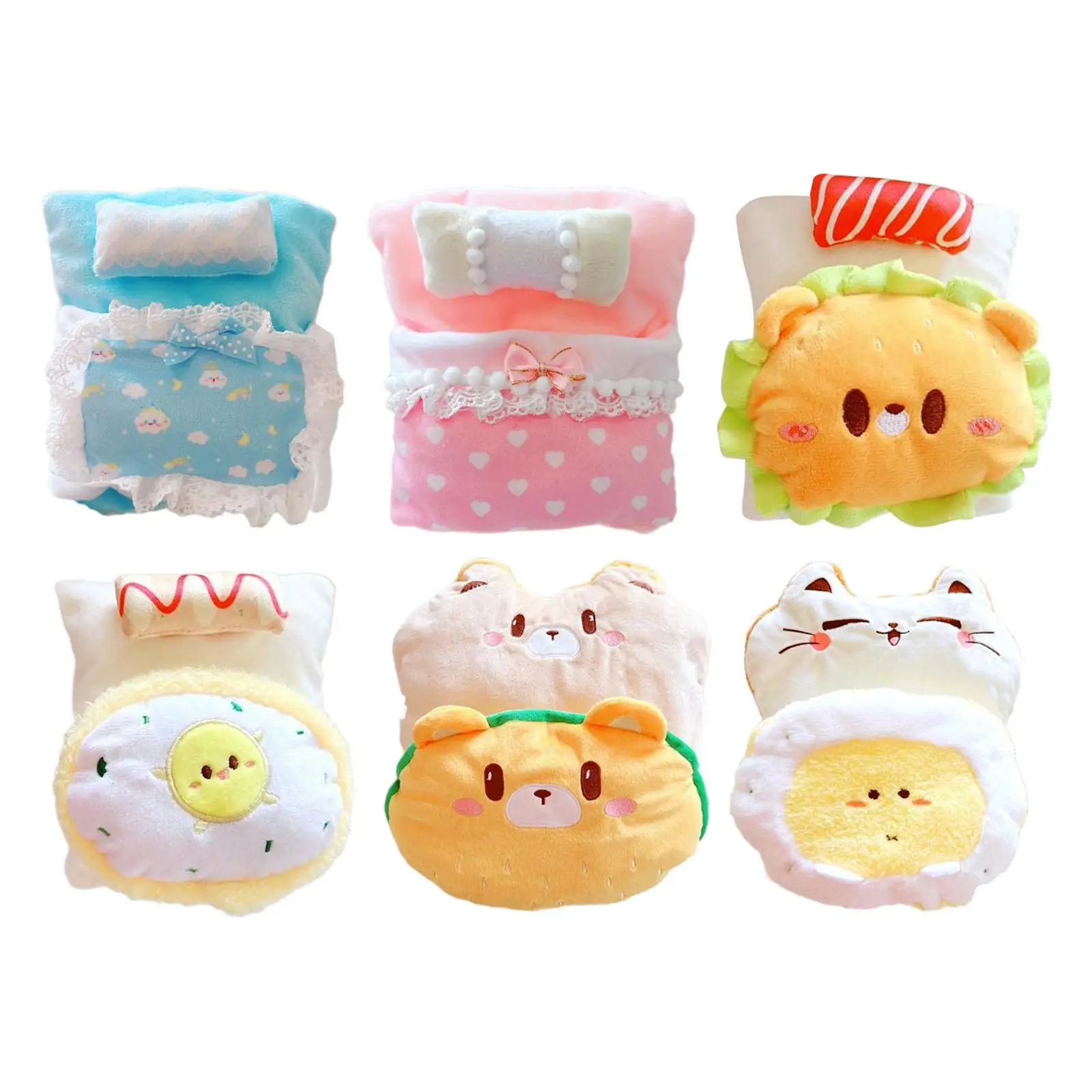 3 Pieces Doll Bedding Set Bedsheet and Pillow for 17cm Dolls Children's Gifts New Year Gifts Birthday Gifts Thanksgiving Gifts