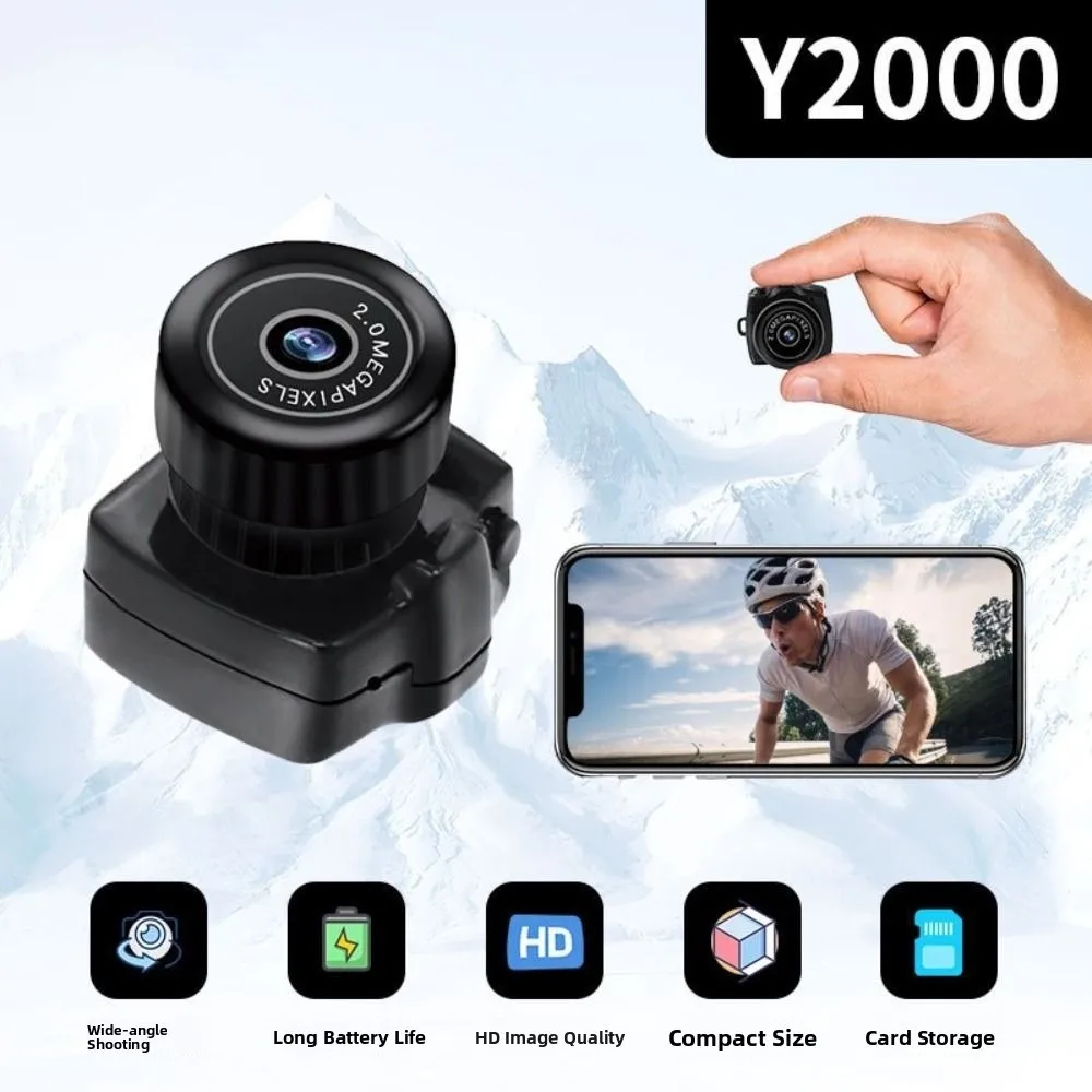 오디오 레코더 초소형 미니 카메라 HD DVR 미니 카메라 휴대용 블랙 Y2000 미니 캠코더 생일 선물