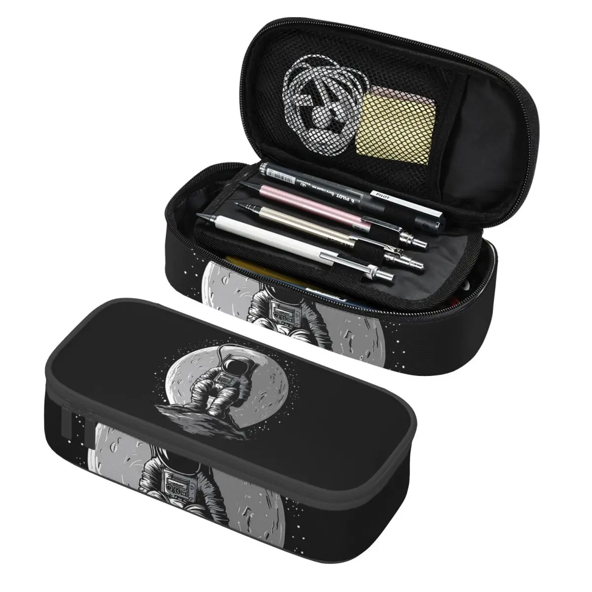 

Пенал-органайзер для ручек и канцелярских принадлежностей с изображением астронавта на скалах, большой вместительный пенал для школьников