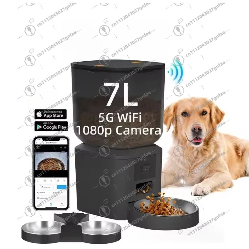 Wifi-enabled electric pet dog food bowl pet food dispenser cat and dog automatic pet feeder with 1080P camera