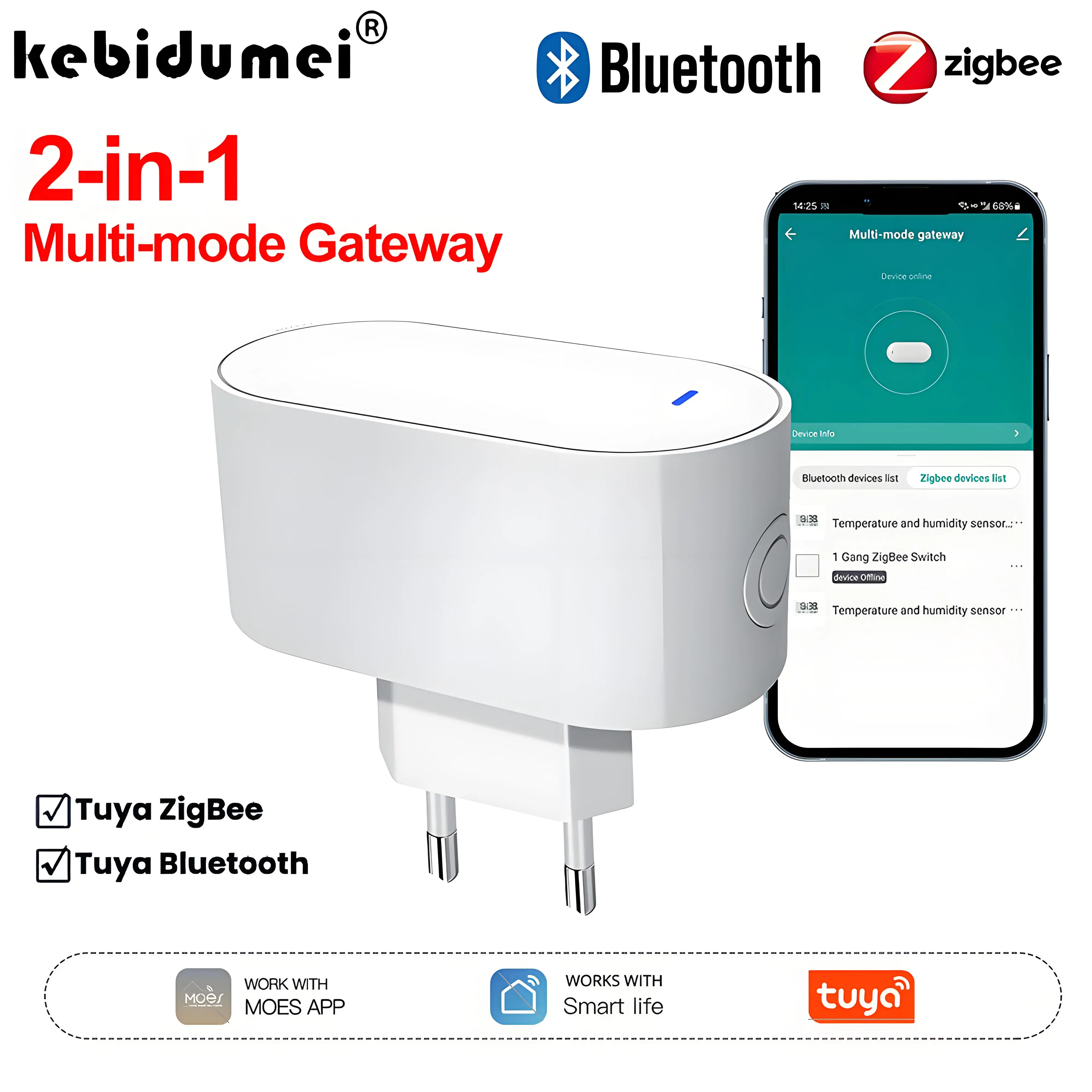 Многорежимный концентратор шлюза Tuya ZigBee, подключаемый тип моста, Bluetooth Mesh Hub, поддержка автоматизации умного дома, поддержка 100 устройств