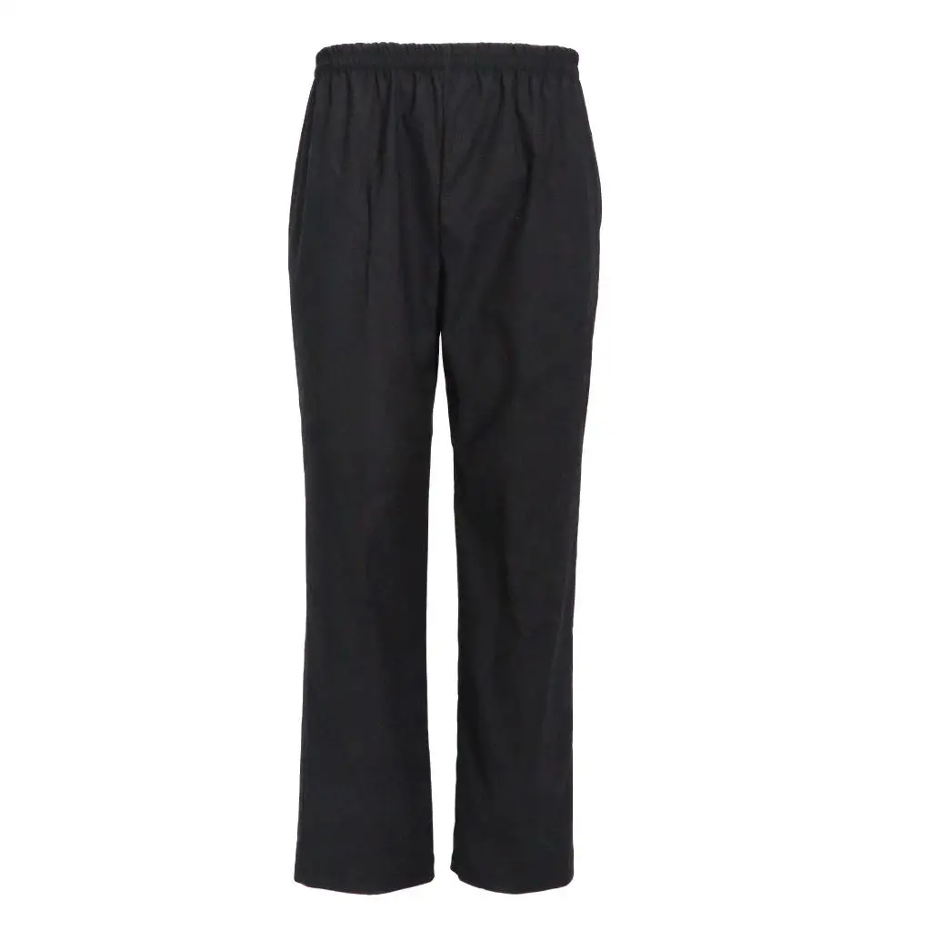 Unisex Baggy Chef Pants Cotton Elastic Waist Professional Work Trousers for Hospitality Workplaces