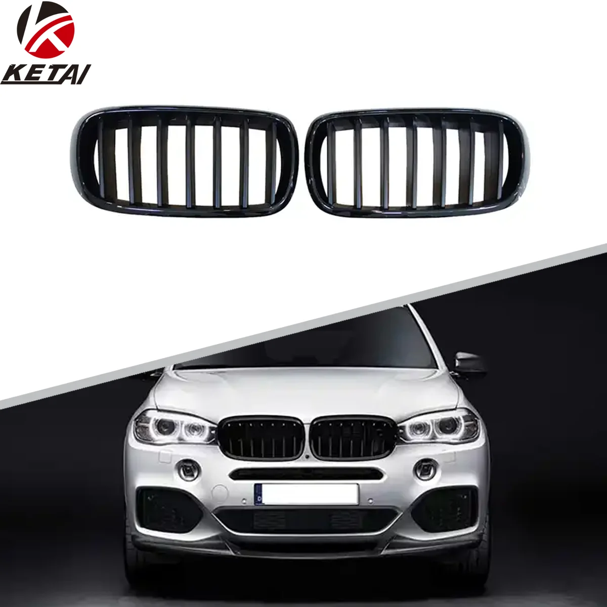 Front Bumper ABS X5 M-Tech Style Gloss Black Grille For BMW X5 F15