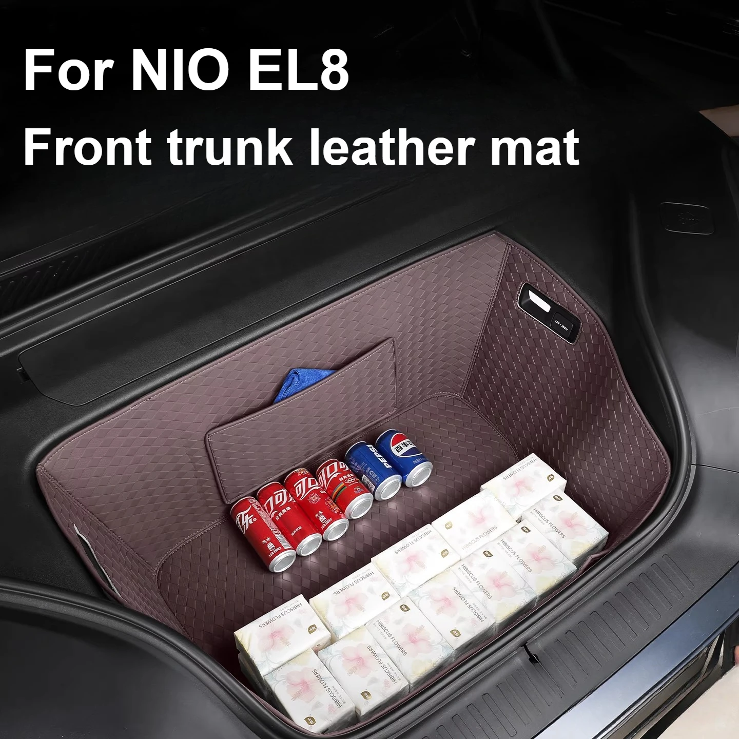 

For NIO EL8 2025 2026 Front Trunk Leather Mat Full Surround Waterproof and Wear-Resistant Protective Mat Car Interior Accessory