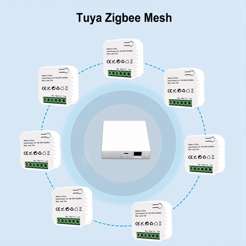 Tuya Smart Life Zigbee Switch Electricity Energy Monitor Kwh Din Rail 16A Timer Socket Mini Module Works With For Alexa