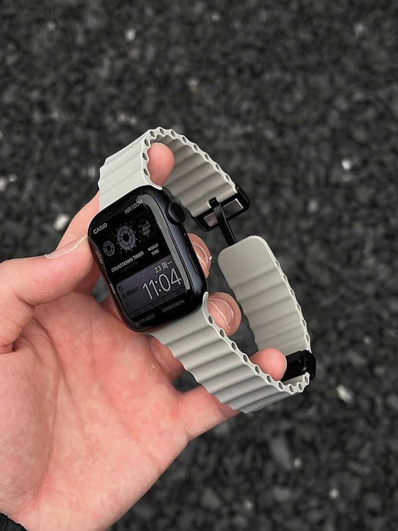 Ocean Strap für Apple Watch 10 9 8 7 Ultra Band 46mm 45mm 49mm 44mm 41/42mm Silikon Magnetisches Sport-Armband iWatch Series SE 6 – Detail 4
