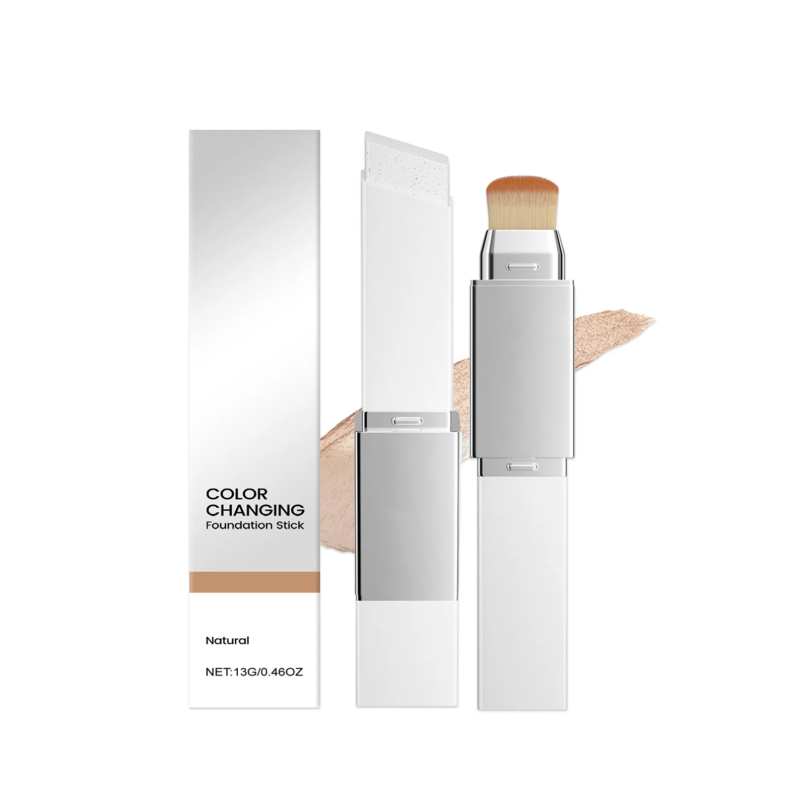 

This Two-In-One Color-Changing Foundation Stick Features A Natural Color, A Light Texture, A Matte Finish, And A Clear And Transparent Finish. It Is Suitable For Daily Makeup Use