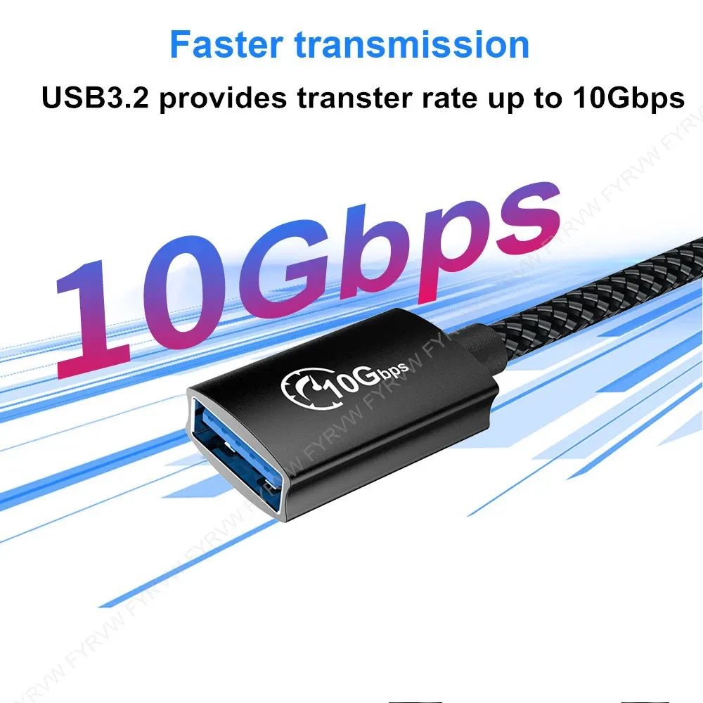 USB3.2 Extender Cable 10Gbps Extension Cable USB C Flash Drive Cable for PC Keyboard Webcam GamePad Data USB Type C OTG HUB Cord