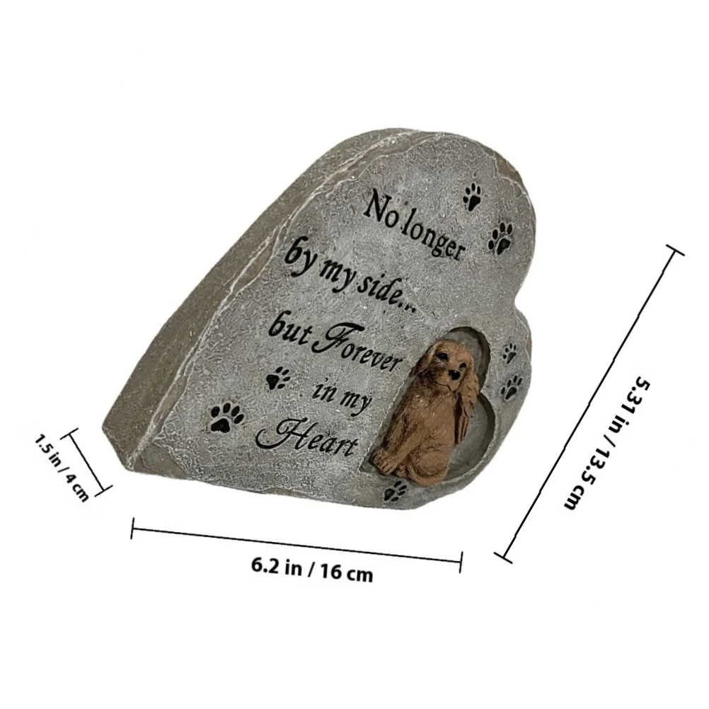 Dog Memorial Stone Resin Wear Resistant Pet Grave Marker Outdoor Garden Memorial Statue Tribute Gift Pet Grave Markers