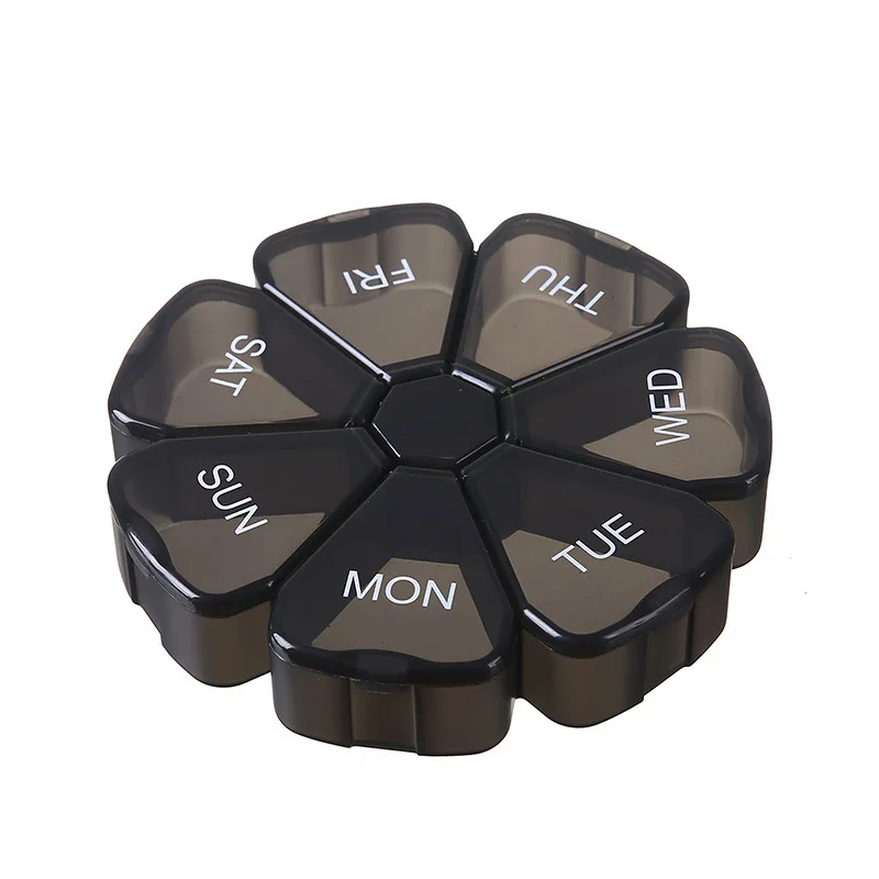 New 7 Days Round Portable Medicine Pill Box Mini Small Travel Vitamin Cases Container Organizer Storage Tablet Fish Oils Tools