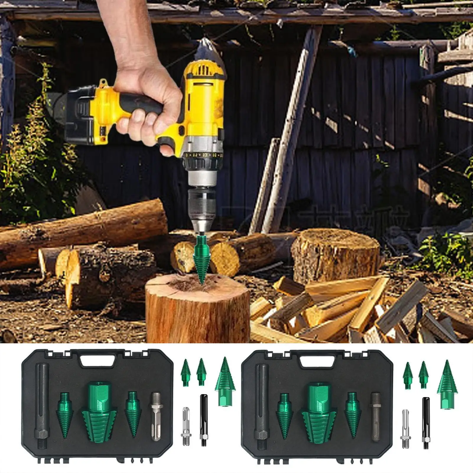 

Heavy Duty Drill Screw Cone Driver Wood Drill Bit Twist Firewood Splitting Drill Bit Wood Splitter Screw Cones Bit Square Round