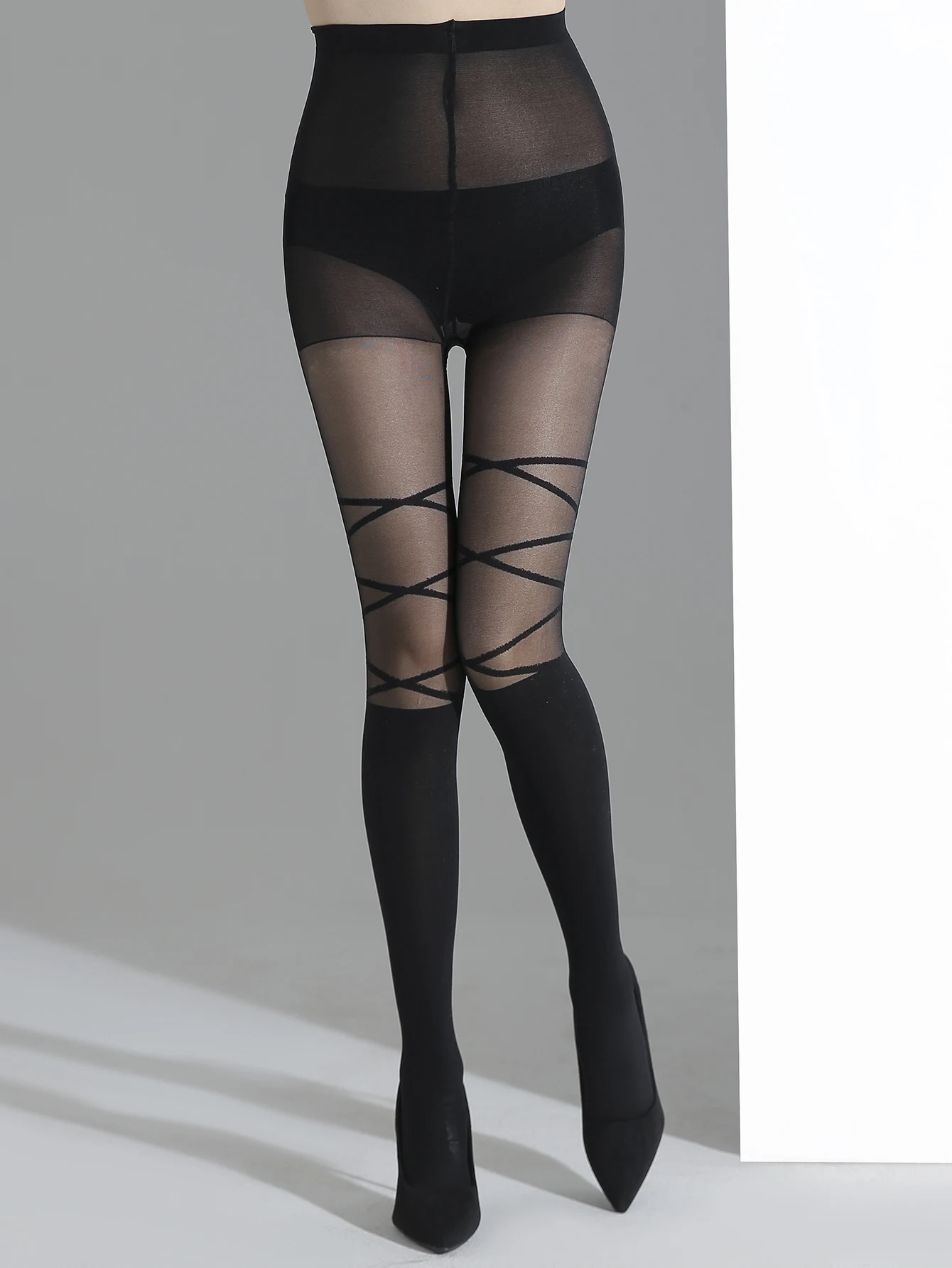 

A pair of women's summer fashionable Versatile Sexy Elastic slimstriped High Waist Breathable pantyhose