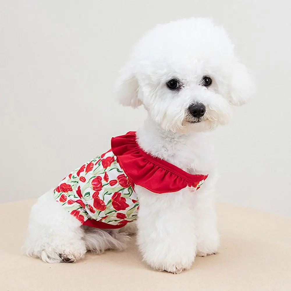 

Cartoon Pattern Pet Summer Clothes Breathable Thin Design Pet Princess Dresses Soft Cat Suspender Skirt for Puppy Small Animal