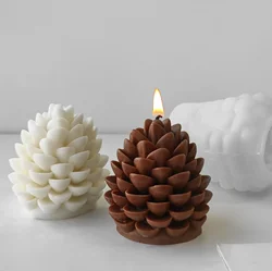 Handmade Aroma Candle Resin Plaster Ornament Mould Soap Candle Making Supplies DIY Christmas Pine Cone Silicone Mold