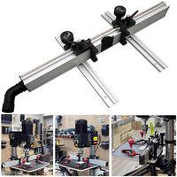 Drill Press Table Fence, Woodworking Adjustable Fence&Stop Block For DIY Assisted Repetitive Positioning w/Dust Collection Port