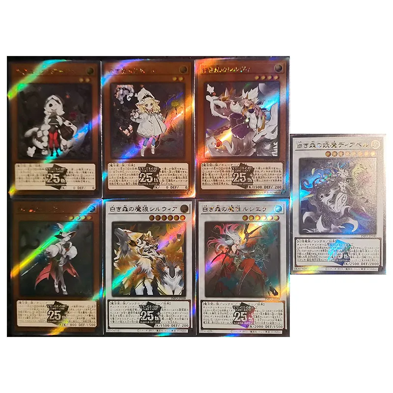 Anime Yu-Gi-Oh DIY ACG Black Magician Black Magician Girl Battle Game Refraction Collectible Card Toys for boys Birthday Present