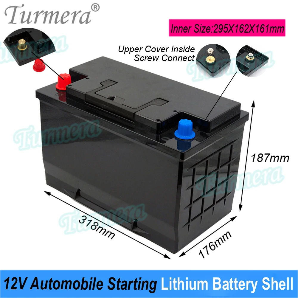 Turmera 12V akumulator samochodowy Box samochodowe rozruchowe baterie litowe Shell dla serii 58043 AGM H7-80 082-20 wymień kwas ołowiowy