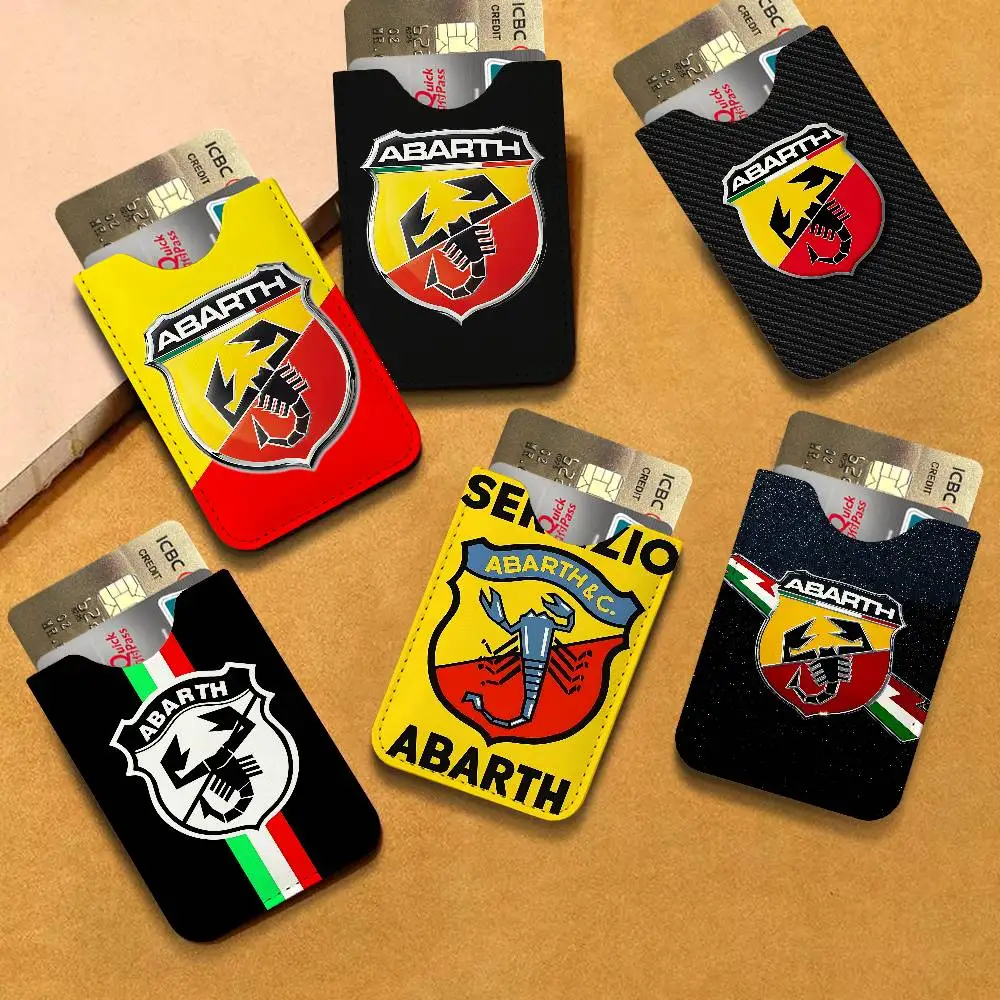 A-AbarthS-S LOGO PU Leather Card Holder Sleeve for Credit Cards,Secure/Slim Design, Travel Storage Essentials