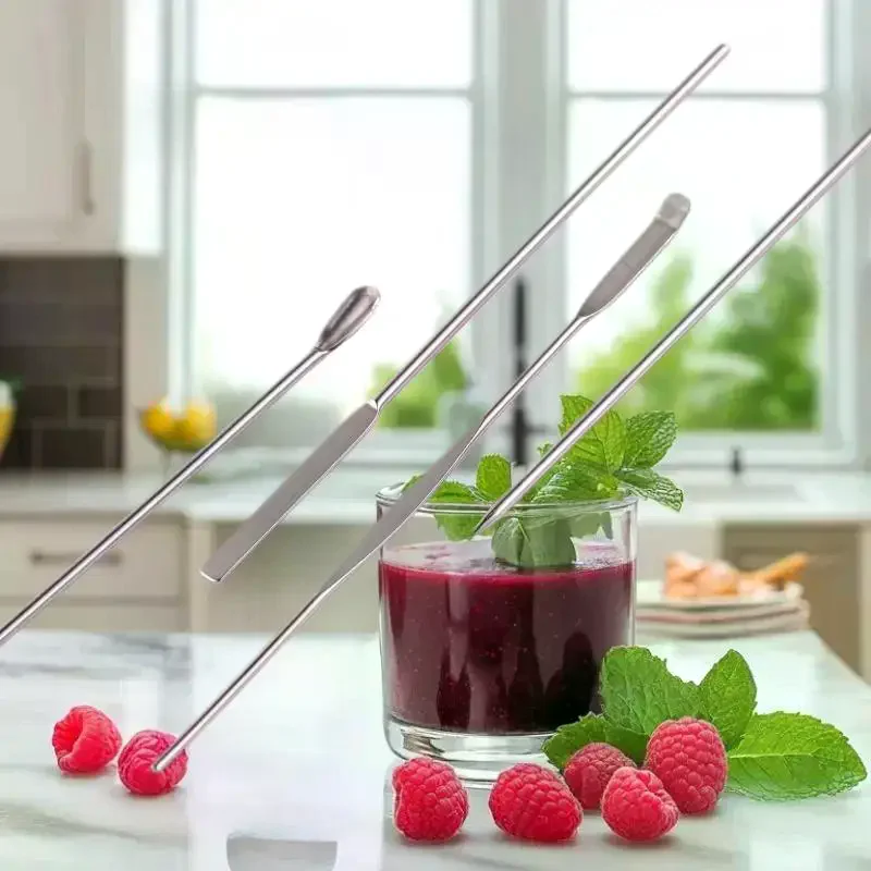 4 pçs ferramenta de haste de agitação da arte do prego pó de aço inoxidável líquido gel polonês colher espátula fundação ferramenta de mistura