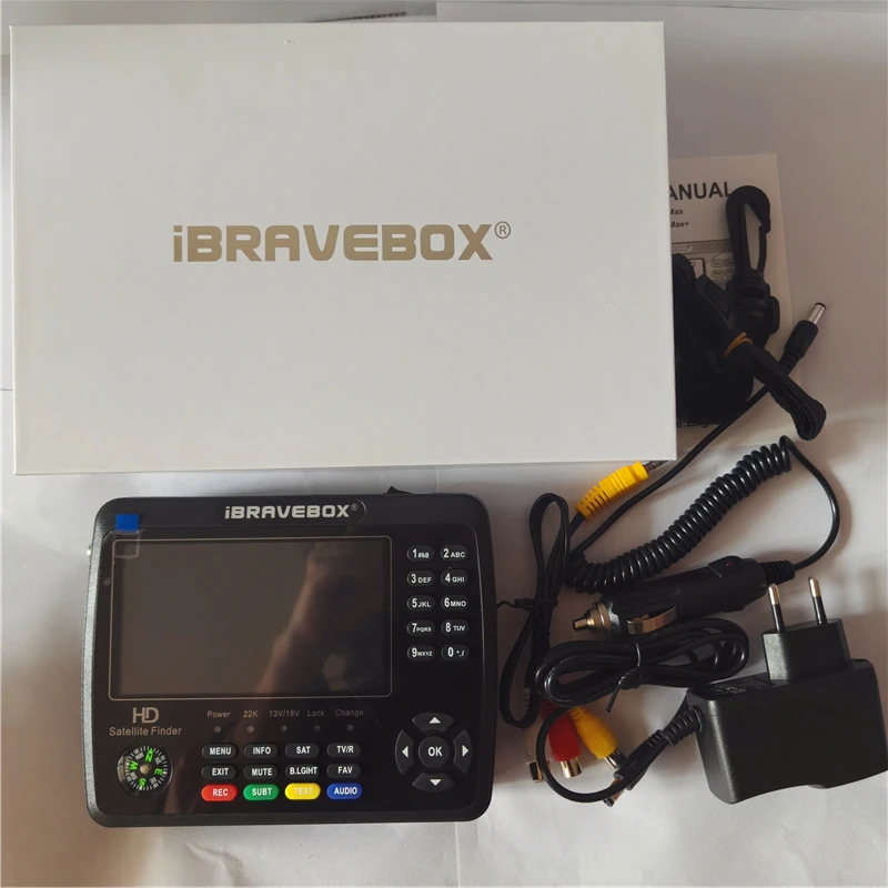 iBRAVEBOX V10 مكتشف ماكس الأقمار الصناعية مكتشف التلفزيون إشارة متر DVB-S/S2/S2X استقبال التلفزيون Sat كاشف 4000mAh بطارية 4.3 بوصة الشاشة