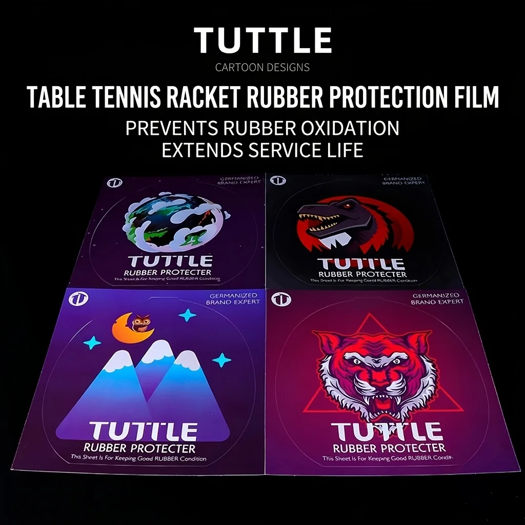 

Cartoon Pattern Table Tennis Racket Protective Film, Anti-Scratch Protective Film for Sticky Rubber, No-Cut Required Table Tennis Racket Rubber Protective Film