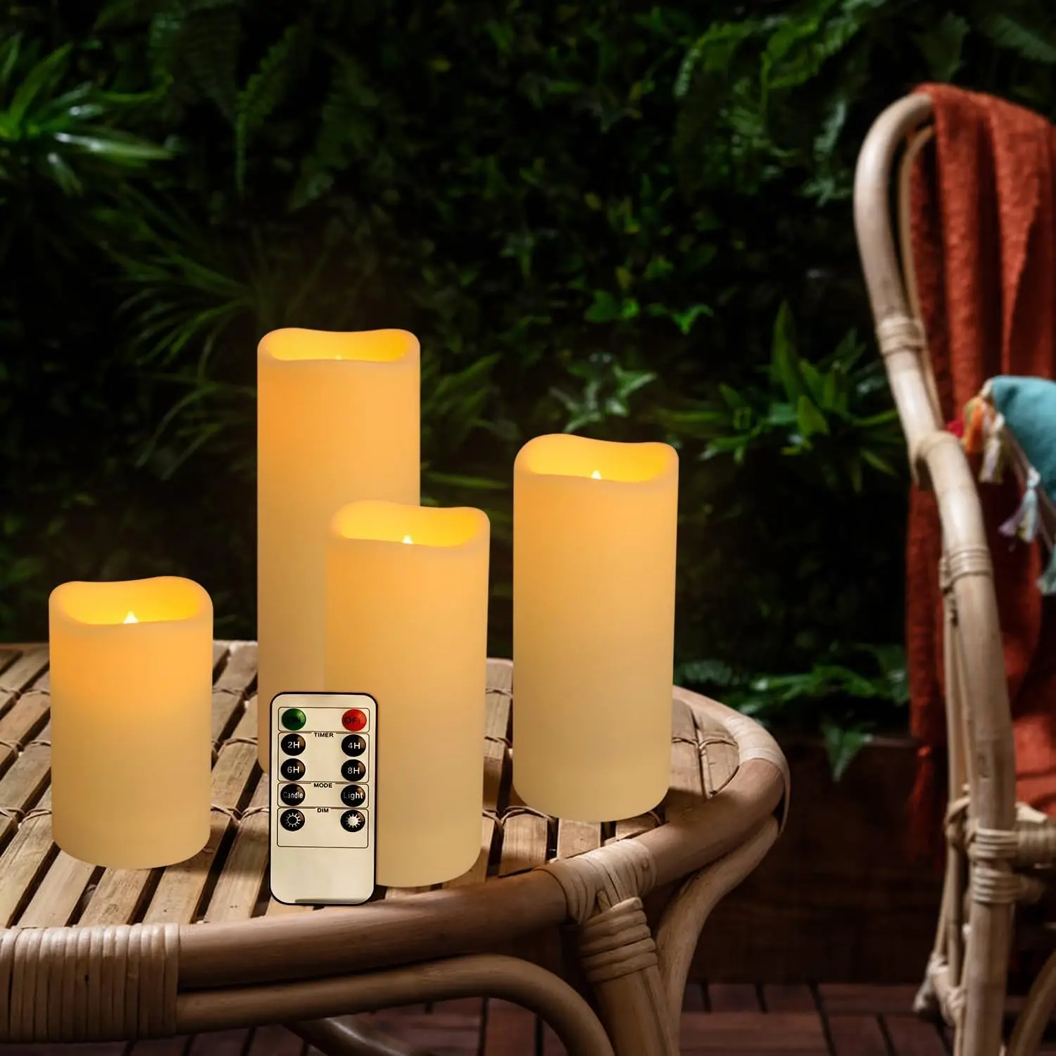 Waterproof LED Flameless Candle Set Timer Remote Halloween Wedding Festival