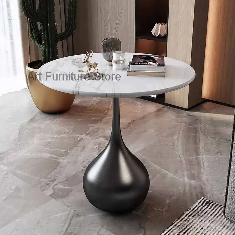 Mesa de centro redonda branca escrita jantar minimalista mesa de café da manhã piquenique sedentário mesa de canto para sala móveis para casa