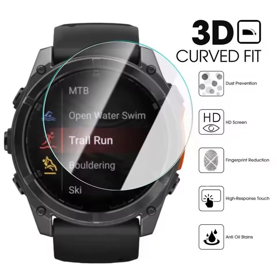 5Pcs Tempered Glass For Garmin Fenix 7X 7S 7 6 8 47mm Screen Protectors Film For Smartwatch