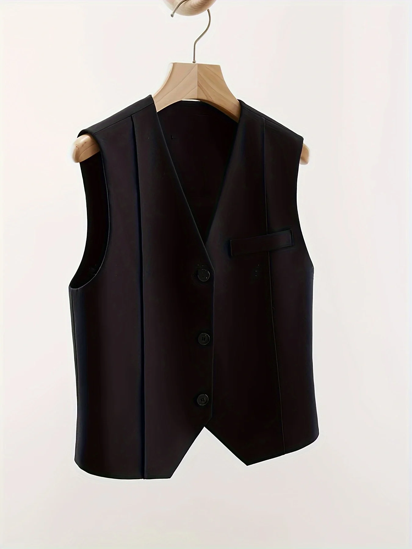 Gilet da abito vintage Gilet da donna elegante in tinta unita Gilet da pendolare con scollo a V di nuova moda Semplice chic Abbigliamento da ufficio casual