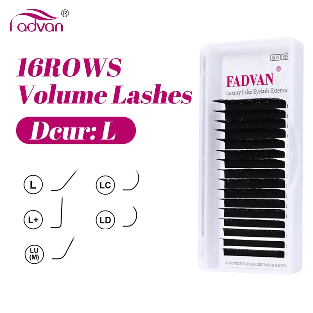 FADVAN Classic Individual Lashes  L/L+/LC/LD/LU Curl  Eyelash Extensions Black 7-15mm Mixed Individual Eyelashes L Shaped Lashes