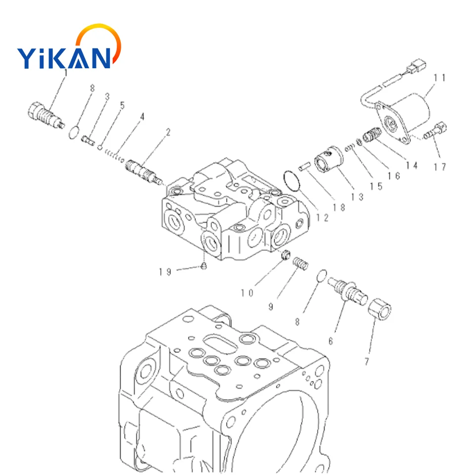 Original Factory Original Version YIKNA High Quality 708-3S-03572 Hydraulic Regulator Excavator PC56 PC56-7EO PC56-7P Main Part