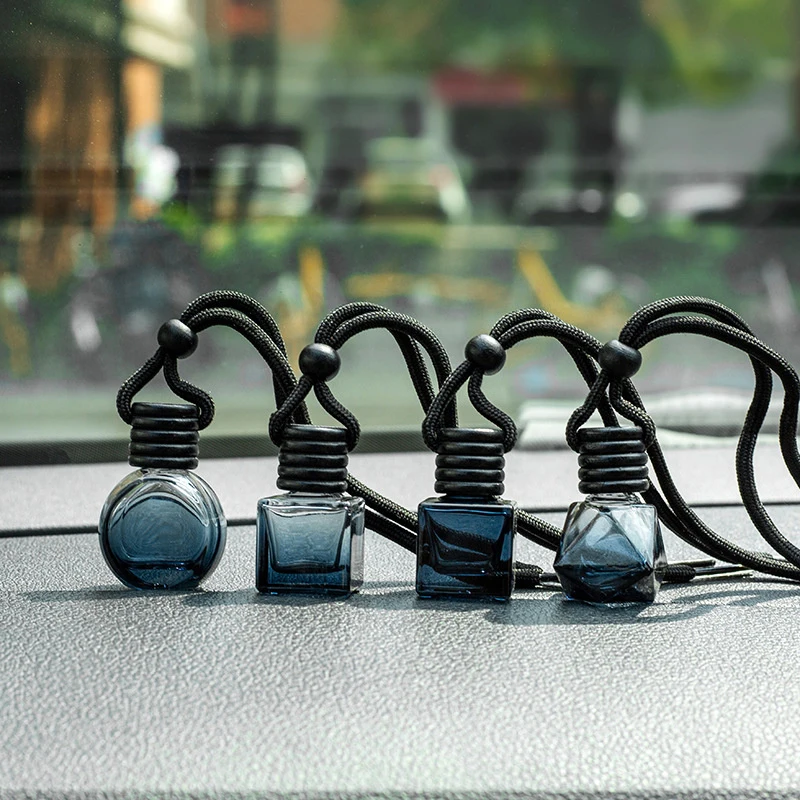 

New1Psc Black Cap Dyed Square Cap Empty Bottle Car Essential Oil Diffuser Fragrance Air Freshener Scent Perfume Bottle Ornament