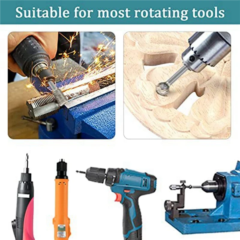 

B03C-Stone Carving Set Diamond Burr Bits,60PCS Polishing Kits Rotary Tools Accessories With 1/8 Inch Shank For Carving