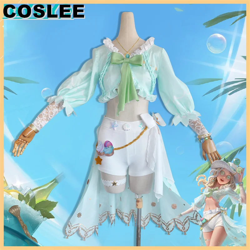 COSLEE Identity V Demi Bourbon Barmaid Cosplay Costume Sea Salt Special Tune Game Suit Elegant Dress Uniform Women Halloween