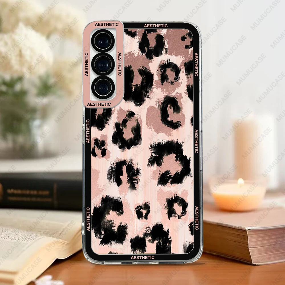 Case For Samsung Galaxy S24 S20 S21 FE S22 S23 Ultra A13 A32 A33 A50 A52 A53 A73 A54 A14 Cover Aesthetic Leopard Zebra Butterfly