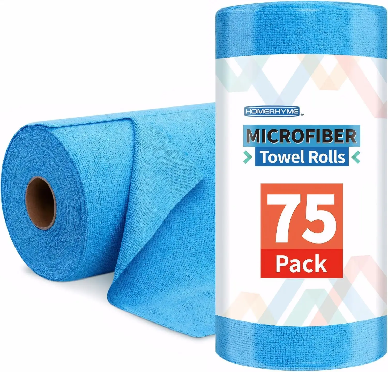 

75 Pack Microfiber Cleaning Cloth Roll, 11.5"x11.5" Tear Away Towels, Reusable Washable Lint Free Rags for Home Car Kitchen