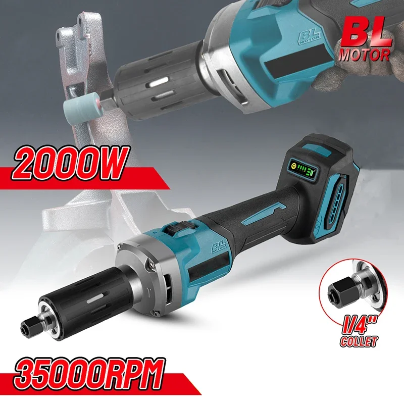 Amoladora de troquel inalámbrica de 18V, herramienta de grabado eléctrica sin escobillas de 6mm, velocidad Variable compatible con batería Makita de 18v (sin batería)