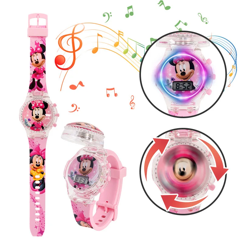 Elsa  Kid Cartoon Cool Ptojection Watch Unicorn Princess Elsa Flash Electronic Digital Student Toy Clock