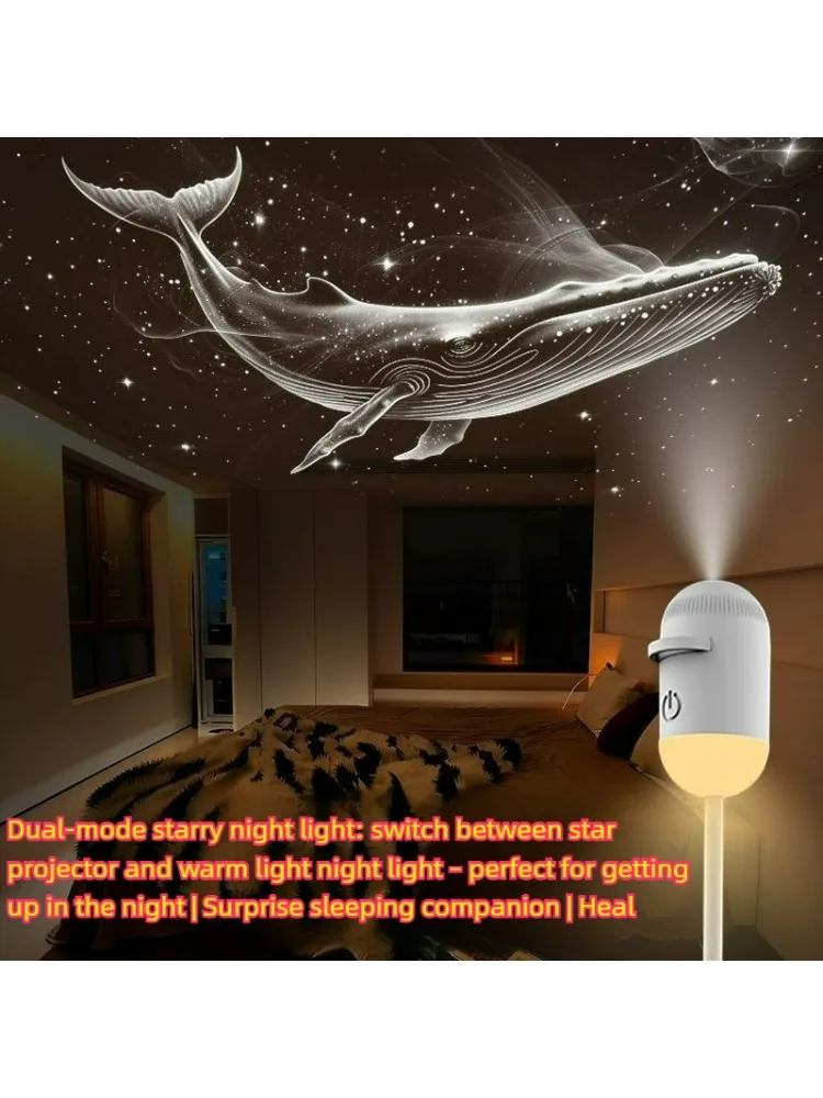 2-in-1 Mini Galaxy Star Projector Nachtlampje – Sterrenhemel sfeerverlichting voor slaapkamer, slaap en decoratie - afbeelding 2
