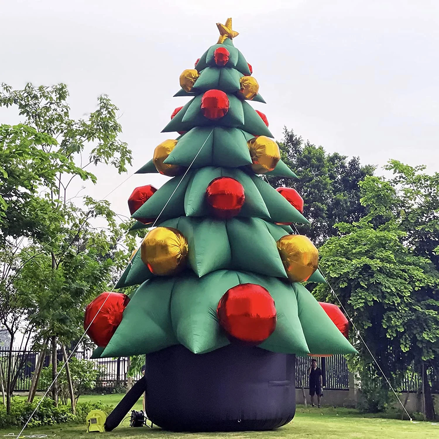 

Green Christmas New 26ft Tall Inflatable Tree With Multicolor Gift Boxes And Star Outdoor Indoor Holiday Party Yard Decoration