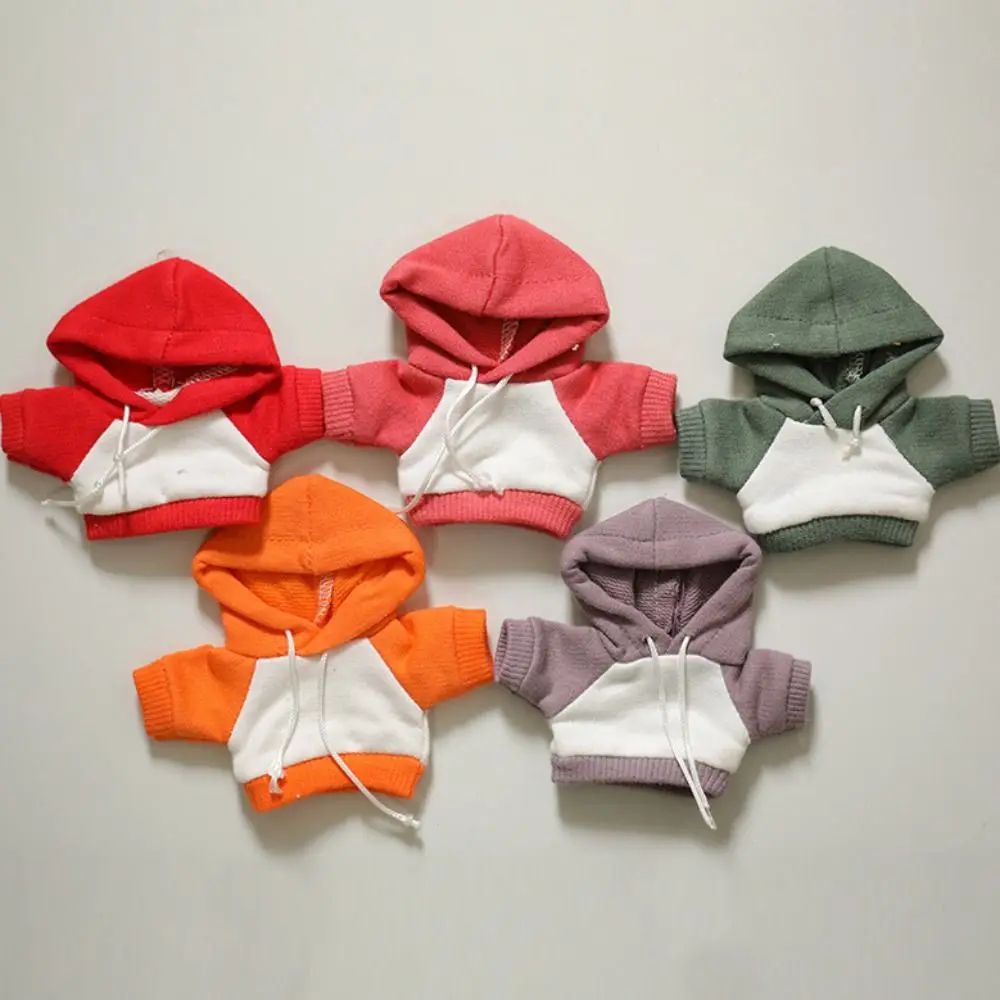Cotton Doll Clothes Undershirt Solid Color Stripe 12cm Plush Doll Clothes High Quality Hoodie No Attributes Doll Clothes