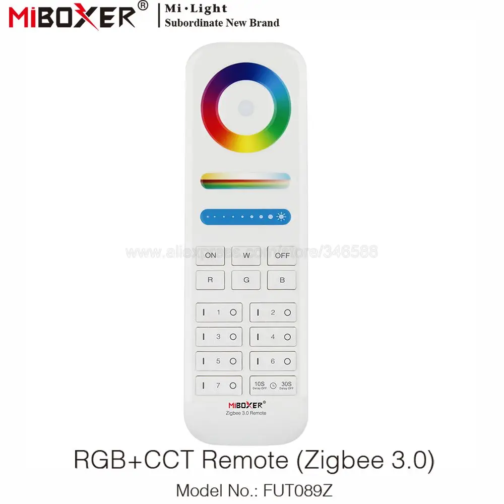 

Miboxer RGB+CCT Remote Controller FUT089Z 7 Zones Control Wireless Brightness Dimmer For Mi-Light Zigbee 3.0 Series LED Lights