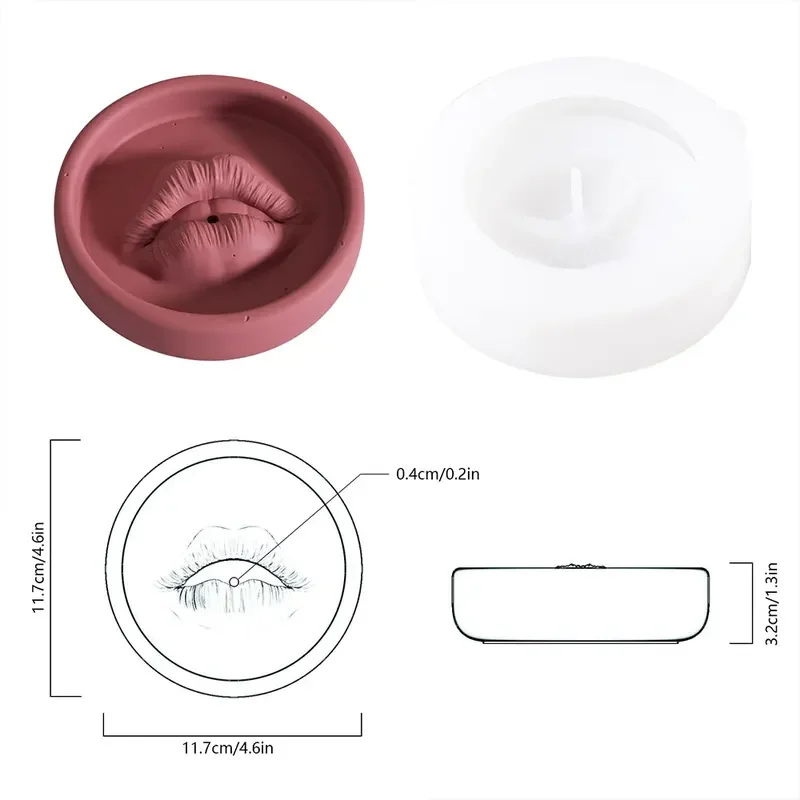 Sexy Lips Incense Burner Cement Mold Creative Mouth Concrete Incense Holder Silicone Mold Handmade Home Decoration