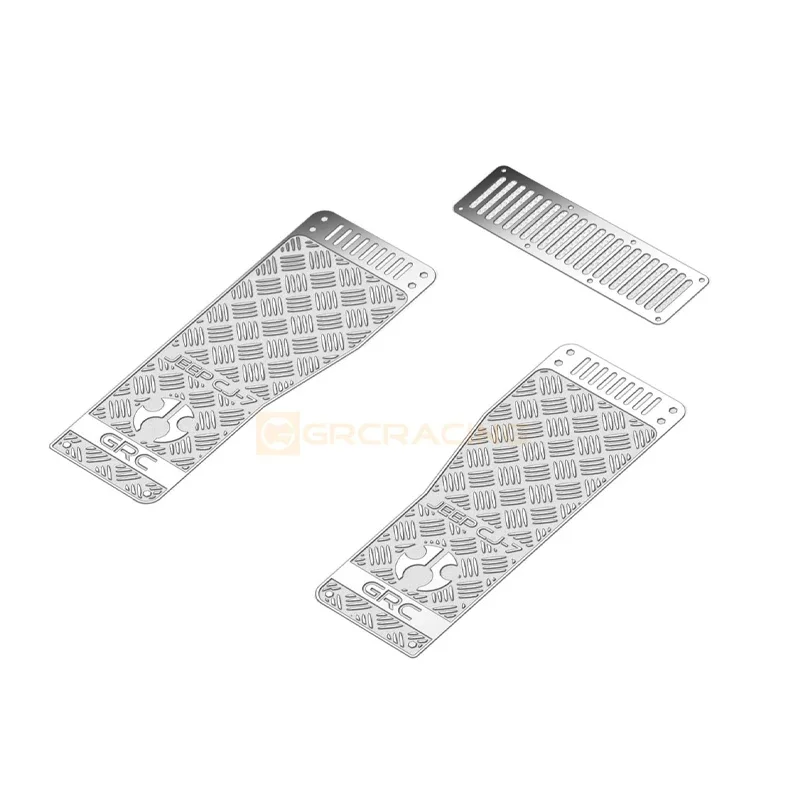 Simulation Hood Radiator Grille Stainless Steel Decorative Sheet for 1/10 RC Crawler Car Traxxas SCXIII CJ-7 Accessories