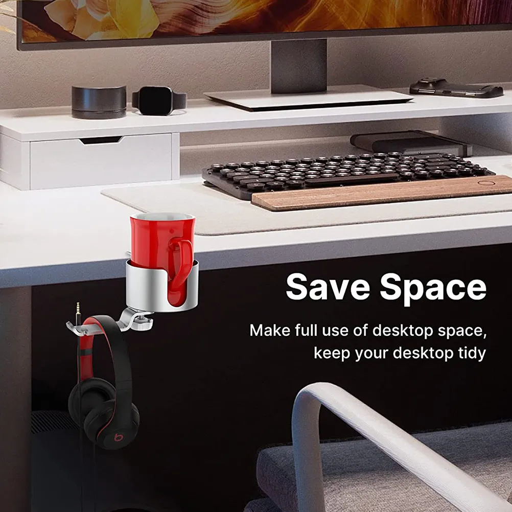 

Multipurpose Desktop Headphone Stand Hanger Adjustable Rotatable Headset Holder for Desk Cup Holder Desk Hook Clamp